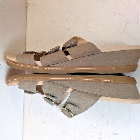 Dansko Women’s 40 Allyson Slides Sandal Stone Tan Slip On Hook & Loop - Picture 5 of 8